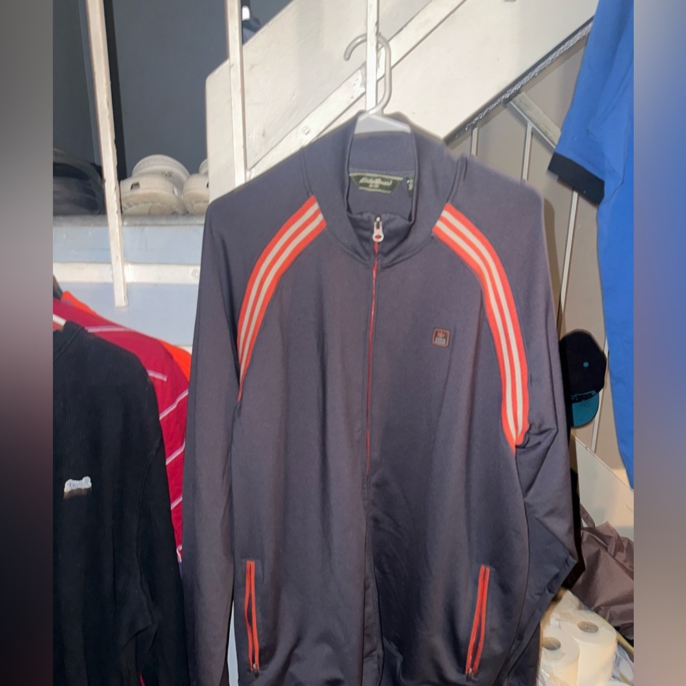 Eddie Bauer grey and orange track jacket Jacket